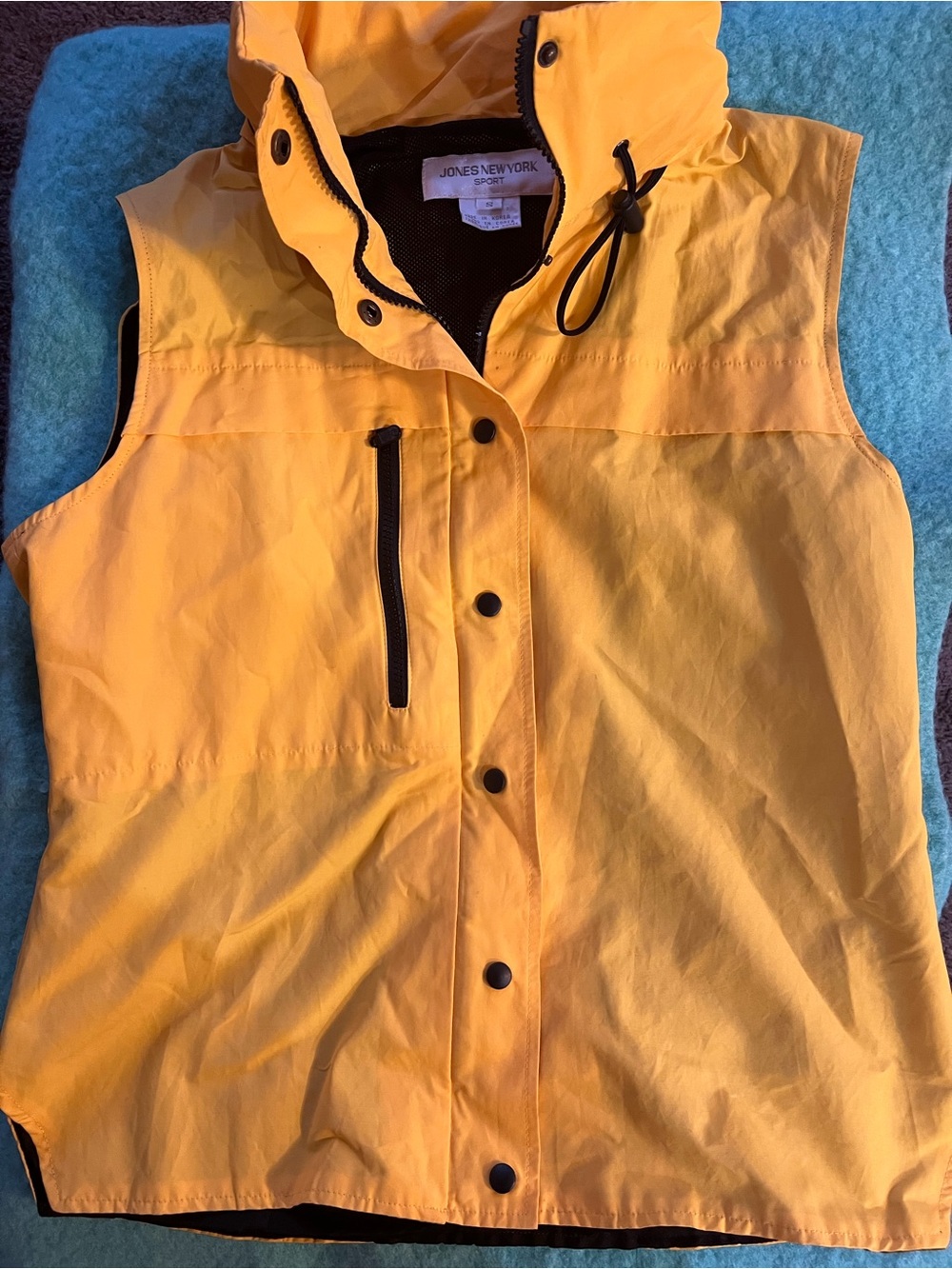 Jones New York Yellow Utility Vest | Snap Front Lightweight Layer Women